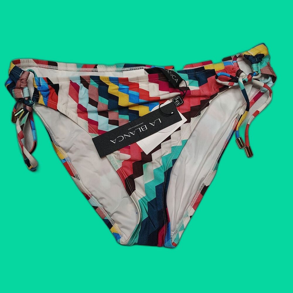 La Blanca Slice Of Paradise Side Tie Hipster Swim Bottom Size 10 Bikini Pool